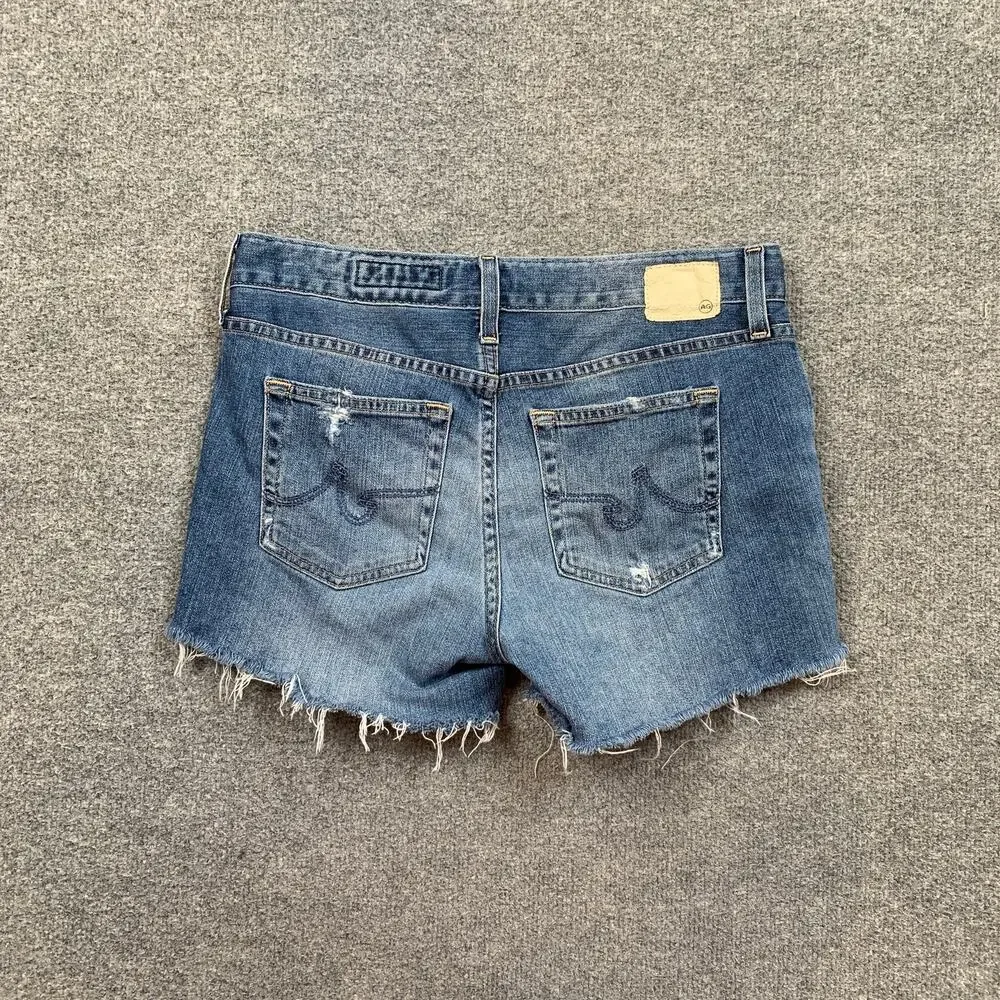 Adriano Goldschmied Shorts Womens 29 Nikki Relaxed Skinny Distressed Raw Hem AG